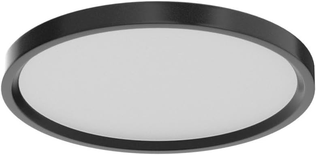 15.8 Inch Flush Mount Ceiling Light Fixture 36W Black Flat Light Fixture Low Profile round Surface for Low Ceiling Kitchen,Bedroom,Day Light,Non-Dimmable
