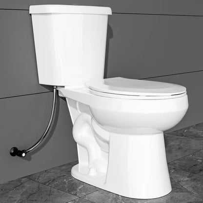 17 In. ADA Compliant Dual Flush Toilet 1.1/1.6 GPF 2-Piece round Bowl White Toilet with Soft Close Seat Bathroom Upgrade