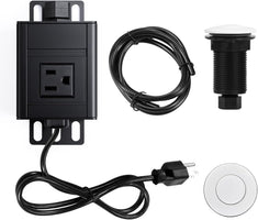 Garbage Disposal Air Switch Kit, Sink Top Waste Disposer SHORT ABS White On/Off Push Button with Aluminum Alloy Power Module, Food Waste Disposals Replacement Parts