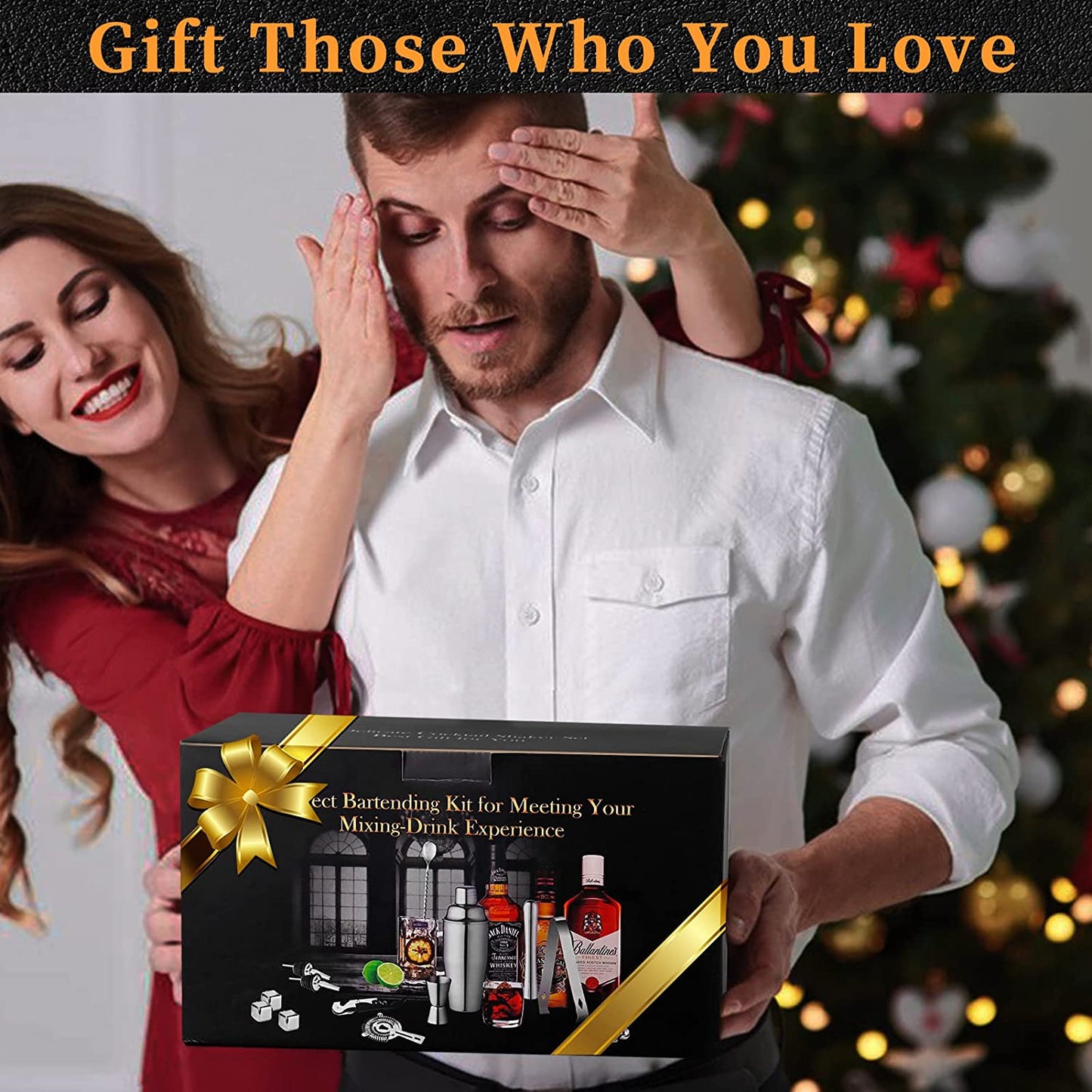 26-Piece Bartender Kit Cocktail Shaker Set | Stainless Steel Bar Set with Bamboo Stand Bar Tools Cocktail Kit for Christmas Drink Mixing,Home Bar Party Gift Bartending Kit Black