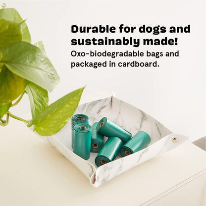 Dog Waste Poop Bags, 3 Patterns/Roll, Environment Friendly, Leak-Proof, Durable, Unscented, 20 Rolls / 300-Count - Poopaganda