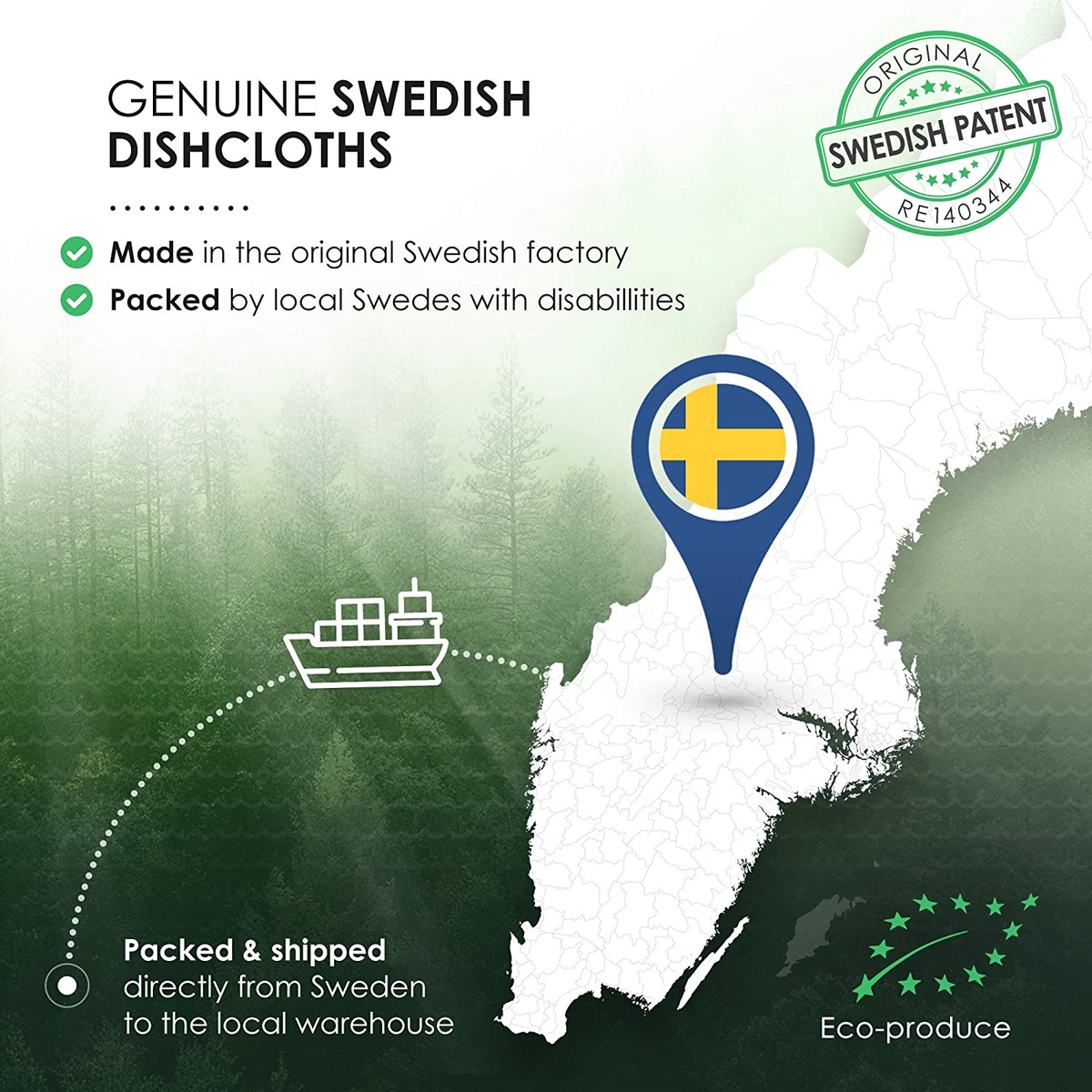 10 Pack Swedish Dishcloths for Kitchen - 100% Biodegradable & Compostable Reusable Paper Towels Washable, Food-Safe & without Plastic - Dish Rags Suitable for Any Surface, Apple Green