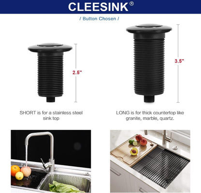 Sink Top Air Switch Kit Garbage Disposal Part by  (SHORT/2.5", Black)