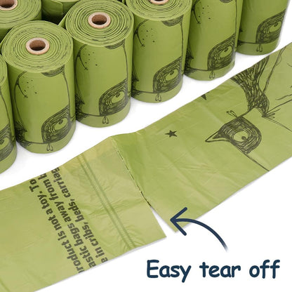 Dog Poop Bags with Dispenser, Biodegradable Unscented Extra Thick & Leak-Proof Dog Waste Bag, Strong Easy-Tear Refill Rolls for All Doggie Sizes