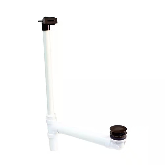 Tip-Toe Drain Low Profile Sch. 40 PVC Tub Waste Tip-Toe Drain and Linear Overflow, Oil Rubbed Bronze