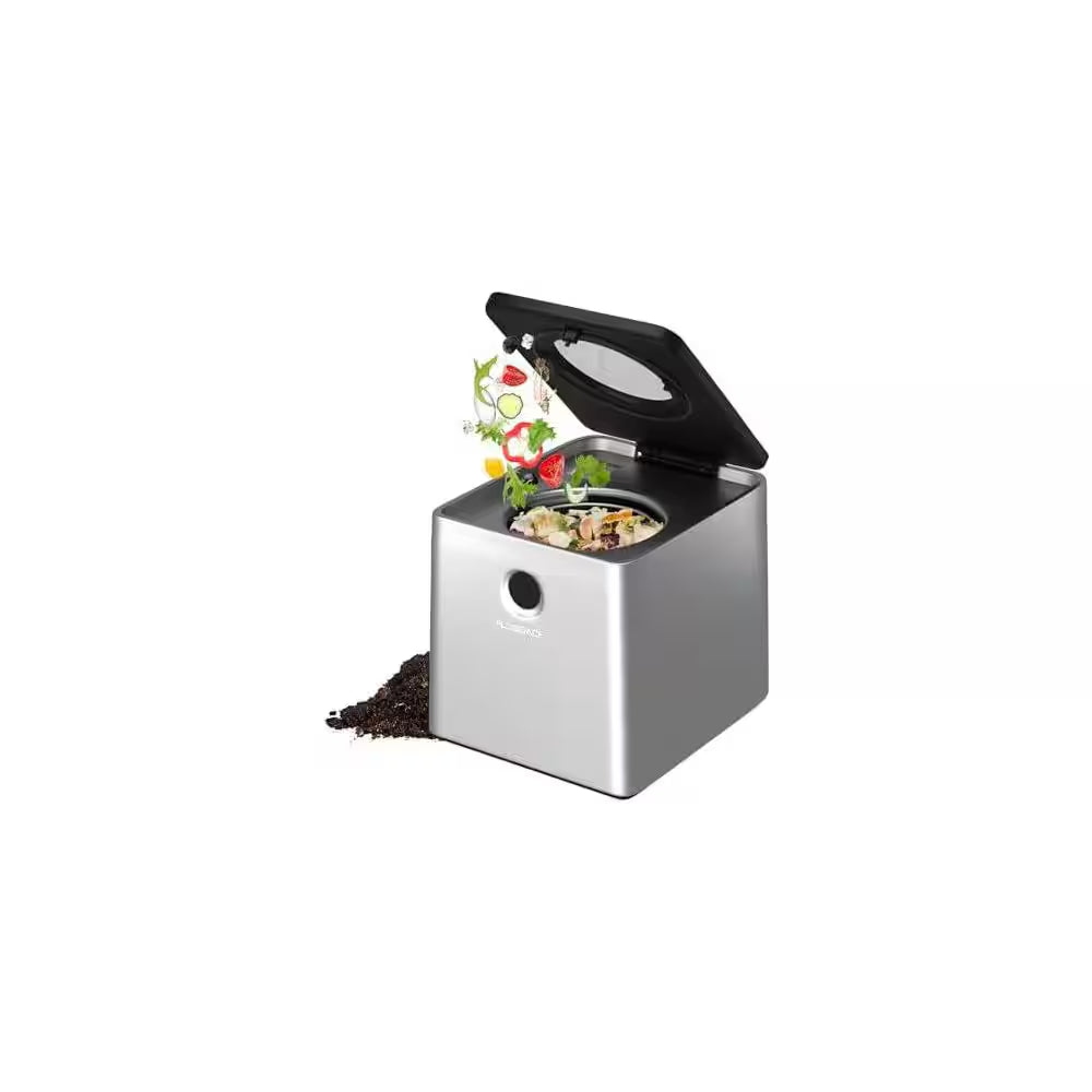 Electric Kitchen Composter 3L Large Capacity Visual Lid LED Display Turn Food Waste into Dry Compost Low Noise