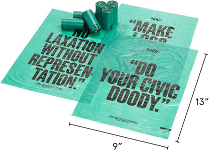 Dog Waste Poop Bags, 3 Patterns/Roll, Environment Friendly, Leak-Proof, Durable, Unscented, 20 Rolls / 300-Count - Poopaganda