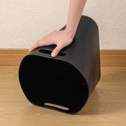 Small Trash Can, 3.5 Gallon Slim Garbage Can Plastic Waste Basket with Handles Container Bin for Narrow Spaces Bathroom, Bedroom, Kitchen, Office at Home, Black