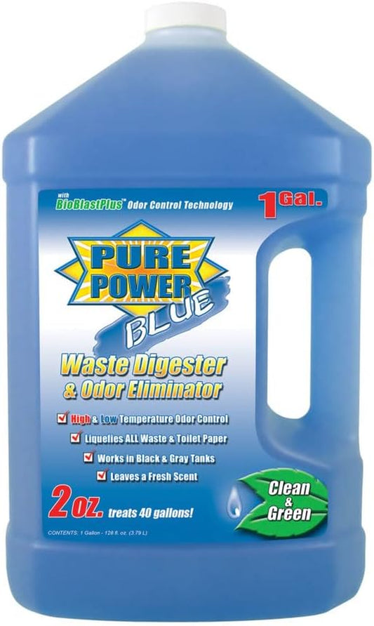 - V23128 Pure Power Blue Waste Digester and Odor Eliminator - 128-Ounce Bottle