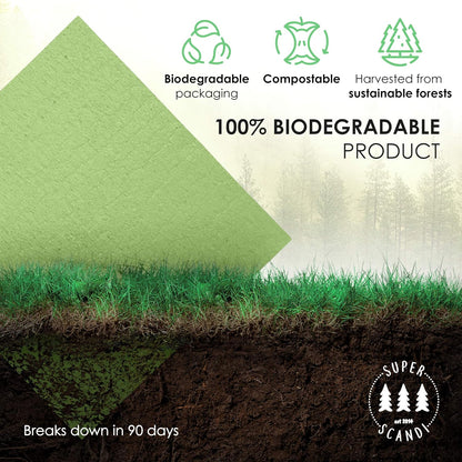 10 Pack Swedish Dishcloths for Kitchen - 100% Biodegradable & Compostable Reusable Paper Towels Washable, Food-Safe & without Plastic - Dish Rags Suitable for Any Surface, Apple Green