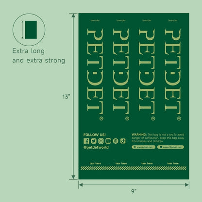 Extra Thick Waste Bag Refill Rolls for Pets, Dog Waste Bags, Lavender Scented, 1 Dispenser