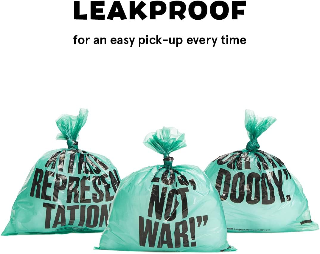 Dog Waste Poop Bags, 3 Patterns/Roll, Environment Friendly, Leak-Proof, Durable, Unscented, 20 Rolls / 300-Count - Poopaganda